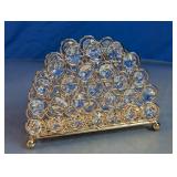 Gold Tone & Crystal Faux Diamond Napkin Holder