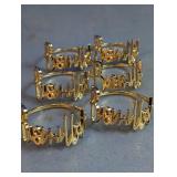 Gold T0ne Bismillah Script Napkin Rings Set