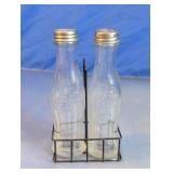 Vtg. Coca-Cola Salt & Pepper Shakers Caddy Set
