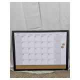 Magnetic Dry Erase Calendar Cork Board