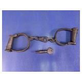 Vintage Iron Handcuffs w/ Key