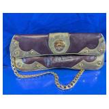 Michael Kors Brown & Gold Metallic Clutch Bag
