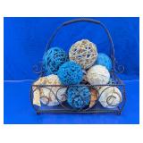 Decorative Wire Basket w/ Potpourri Orbs Lot