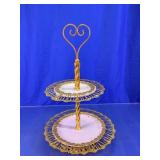 Two-Tier Metal Serving Stand
