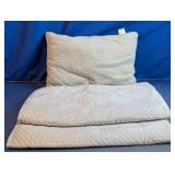 Textured Throw Blanket & Accent Pillow Set