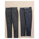 Men Black Slim Fit Dress Trousers Pants Pair