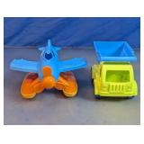 Plastic Toy Airplane & Dump Truck