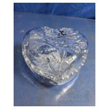 Heart-Shaped Frosted Rose Glass Trinket Dish Set