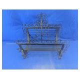 Vintage Black Wrought Iron Scroll Magazine Rack