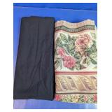 Floral and Black Window Curtain Panels