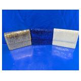 Vintage Sequin Evening Clutch Purse Trio