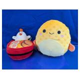 Yellow Pufferfish Squishmallow & Ramen Plush Duo