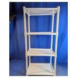 4-Tier White Plastic Shelving Unit Storage Rack