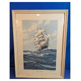Vintage Forest Queen Clipper Ship Framed Print