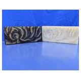 Vintage Style Beaded Swirl Clutch Purse Duo