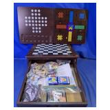 Multi-Game Wooden Storage Box Set