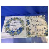 Blue Floral Pillow Covers