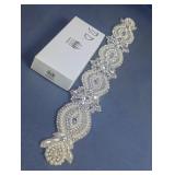 FZD Rhinestone & Faux Pearl Bridal Applique