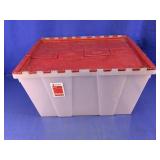 Industrial Plastic Attached Lid Storage Tote