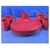 HomeTrends Siena Red Plates & Mugs Set