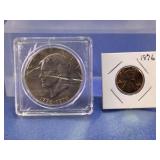 1976 Bicentennial Eisenhower Dollar & Lincoln