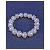 Classic White Faux Pearl Stretch Bracelet