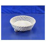 Woven White Ceramic Basket Bowl