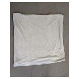 Cream Plush Fleece Throw Blanket