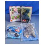 TY Beanie Babies Bronty, Rocket & Baby Mel Set