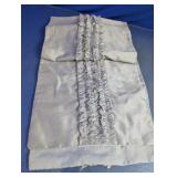 Ruffled Satin Table Runner Silver Gray