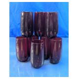 Cranberry Glass Drinking Glass Set