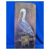 Hand-Painted Pelican Wall Art