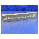 Mark 9:23 Wood Block Sign