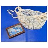 Nautical Rope Knot Shadow Box & Cotton String Bag