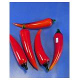 Art Glass Chili Pepper Decor