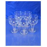 Clear Glass Goblets w/ Hollow Stems Set