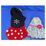 Floral Pet Dress & Knit Hooded Sweater
