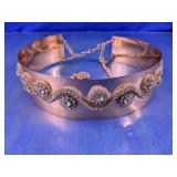 Rose Gold Tone Beaded Mirror Metal Plus Size Belt