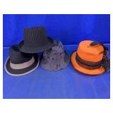 Halloween Costume Fedoras & Top Hat Set