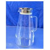 Clear Plastic Beverage Pitcher with Strainer Lid