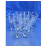 Ribbed Clear Glass Goblet Set