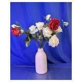 Faux Rose Arrangement Vase