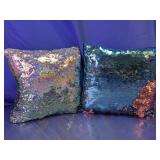 Reversible Sequin Throw Pillows Pair