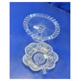 Clear Glass Serving Dish & Pedestal Cake Stand