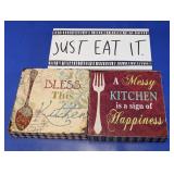 Hobby Lobby Kitchen Wooden Wall Art Sign Trio