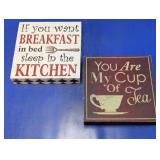 Hobby Lobby Kitchen Wooden Wall Art Sign Trio