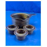 Arabia Finland Ruska Stoneware Sauce Boat & Egg