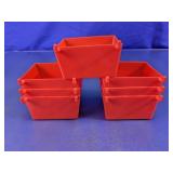 Red Plastic Pegboard Organizer Bins