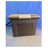 Plastic Storage Tote with Hinged Lid