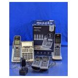 Panasonic Cordless Phone System with 4 Handsets &